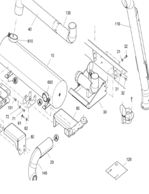 V ö gel paver muffler exhaust pipe (90 degree long) Part number 2389372