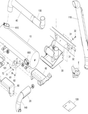 V ö gel paver muffler exhaust pipe (straight) part number 2389384