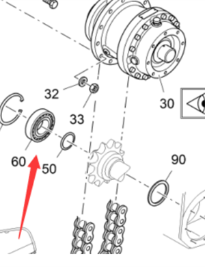 V ö gel paver spiral lower sprocket bearing part number 2023895