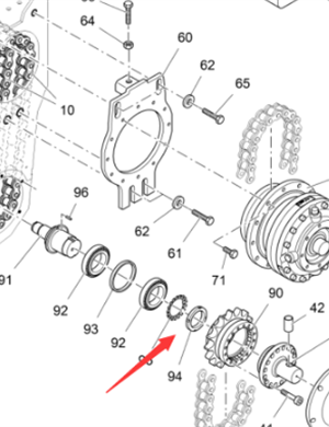 Vö pavers   Spiral lower sprocket lock nut part number 96201302