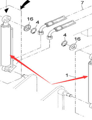 Vö pavers Screed lift cylinder part number 9623351000 