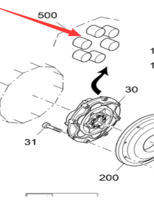 Vö pavers  Flywheel coupling repair kit part number 2285842