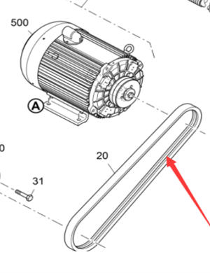 Vö pavers  Heating motor belt part number 2425925