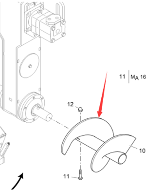 Vö pavers Right spiral distributor shaft part number 2178495