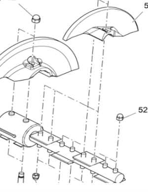 Vö pavers    300 double hole main blade right part number 2541868