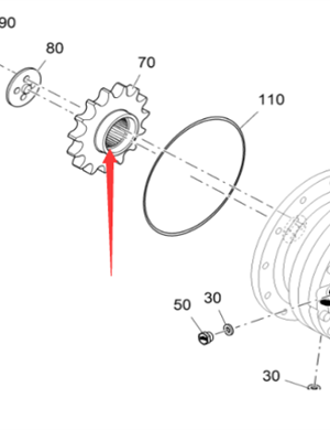 Vö pavers Scraper upper sprocket part number 2225825