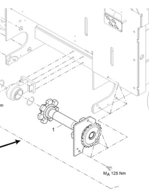 Vö pavers  Right scraper sprocket shaft part number 2085818