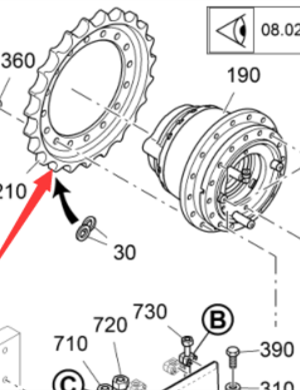 Vö pavers    Traveling drive ring gear part number 2331885