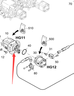 Vö pavers   Traveling hydraulic pump part number 2234334