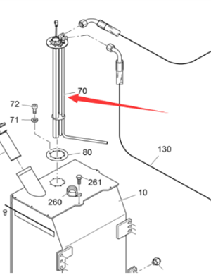 Vö pavers Diesel oil level indicator part number 2252936