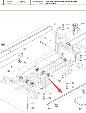 Vö pavers  Left front scraper chain protection part number 2263561