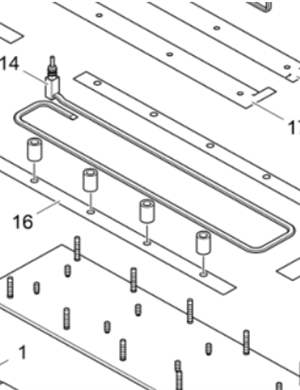 Vö pavers  0.75 meter heating rod bottom plate left part number 2121689