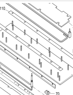 Vö pavers   Extend the bottom plate of the 1.25 meter ironing plate with part number 2214303