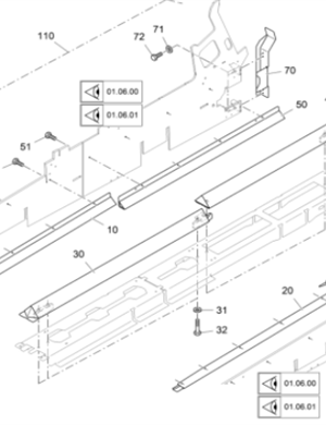 Vö pavers  Left front scraper chain protection part number 2277412