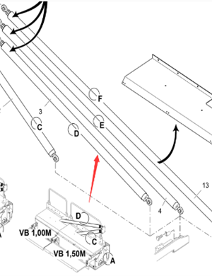 Vö pavers 2.45 meter iron plate support bar part number 2312645