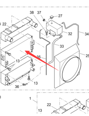 Vö Paver   Hydraulic oil radiator part number 2066332