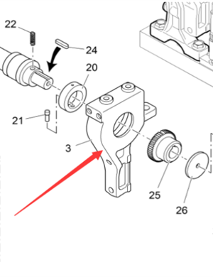 Vö Paver   Right rammer bearing seat part number 4611052095