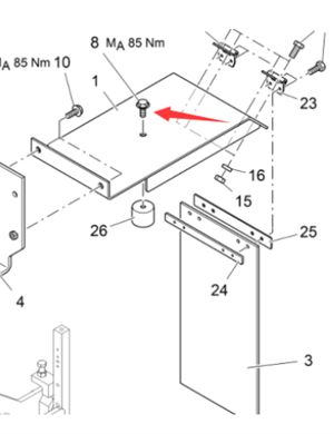 Vö Paver   Pedal bolt part number 2000308