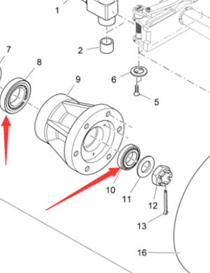 Vö Paver    Front wheel bearing II part number 951110072