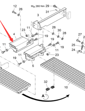 Vö Paver   Right bracket part number 2057110