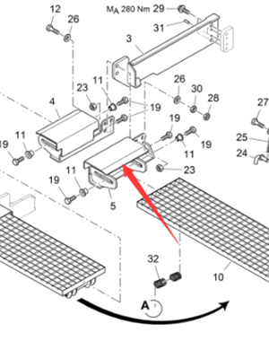 Vö Paver   Left bracket part number 2057099