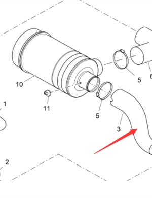 Vö Paver  Air filter intake hose part number 2036708