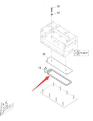 Vö Paver   Extend the heating rod base plate by 0.5 meters, left part number 2372972