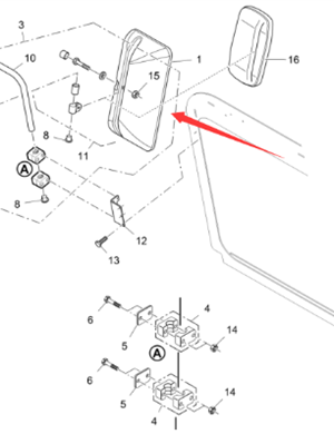 Vö Paver Rearview Mirror Part Number: 2076104