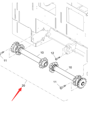 Vö Paver   Scraper sprocket shaft kit part number 2057941