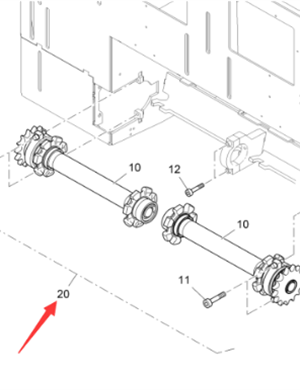 Vö Paver   Scraper sprocket shaft kit part number 2057941