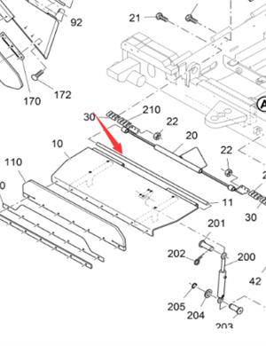 Vö Paver  Hopper front flap pin part number 9610239302