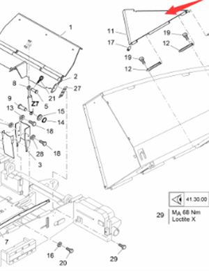 Vö Paver    Hopper side flip part number 2038784