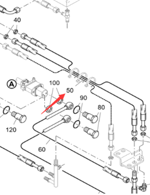 Vö Paver   Screed hydraulic oil pipe part number 2228155