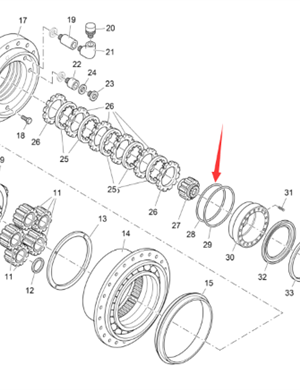 Vö Paver   Traveling reducer sealing ring part number 2005869