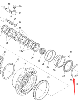 Vö Paver   Traveling reducer locking ring part number 2005874