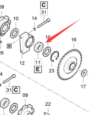 DYNAPAC scraper sprocket shaft bearing part number 4749540001