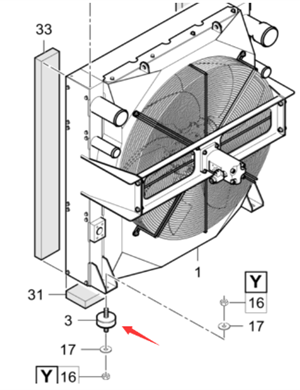 DYNAPAC water tank damping block part number D930458510