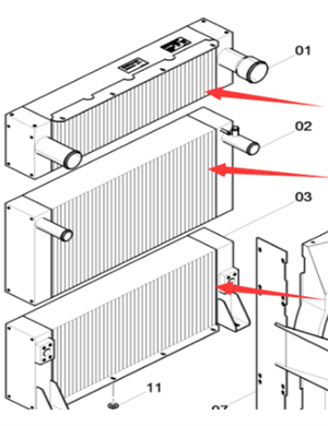 DYNAPAC paver intercooler part number 4812038689