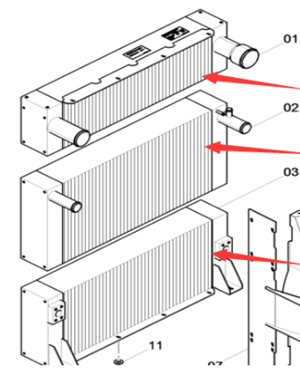 DYNAPAC  Water tank radiator part number 4812036046