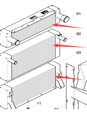 Dynapac hydraulic oil radiator part number 4812036047