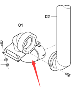 DYNAPAC Silencer Rotating Elbow Part Number 4812037841