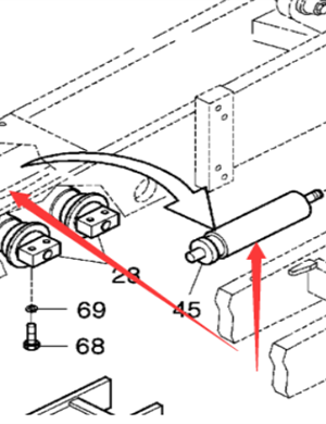 DYNAPAC walking track tension cylinder part number 952643626