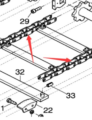 DYNAPAC scraper large chain part number: 933023072