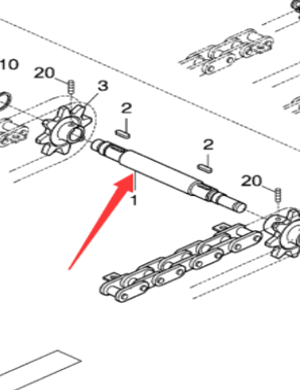 DYNAPAC scraper drive sprocket shaft part number 30005631