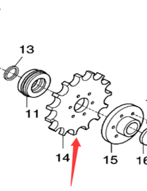 DYNAPAC scraper lower sprocket part number 38000723