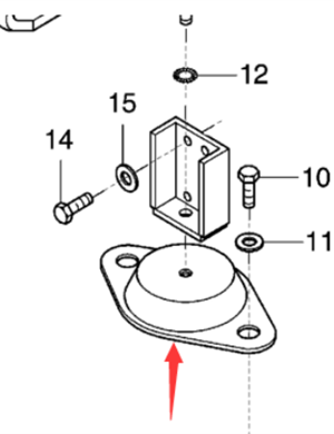 Dynapac engine foot rest part number 966613800