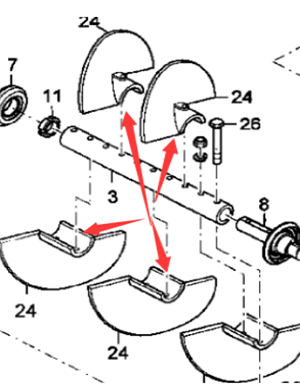 Spreader mixing blade part number 38000647