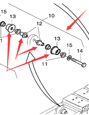 Paver accessories Paver track support roller Part number 755170900F141C