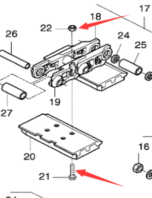 Paver track shoe bolt part number 952761516