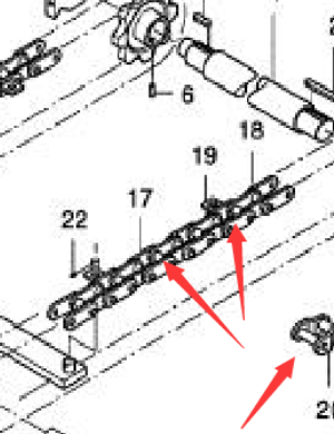 Paver parts maintenance scraper large chain part number D933023062